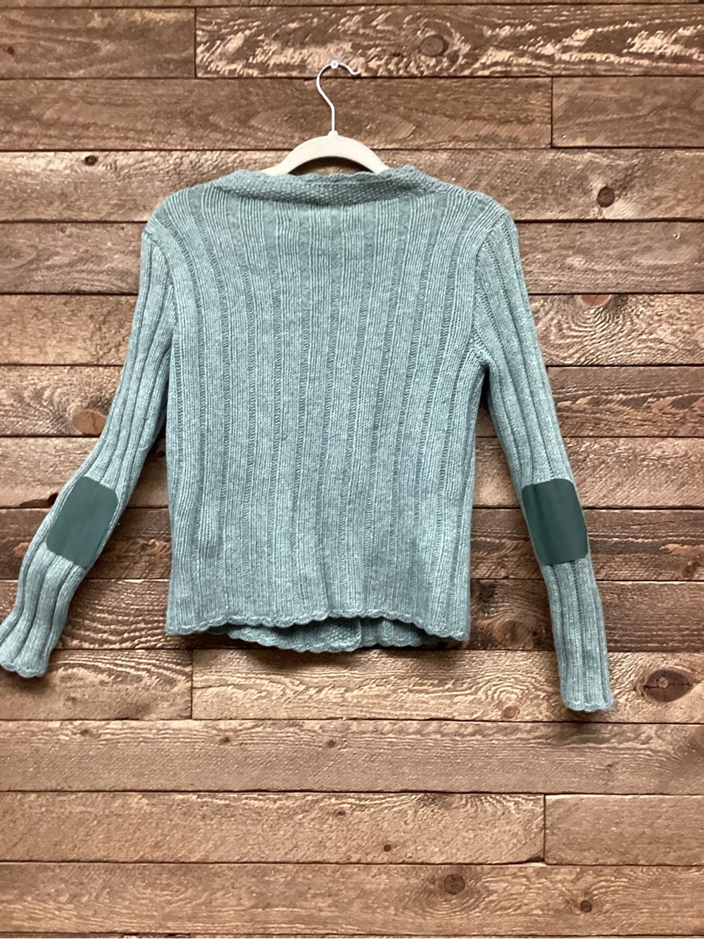 Ralph Lauren Hand Knit Merino Wool Angora Cardigan Sweater Sage Green M - Picture 4 of 8